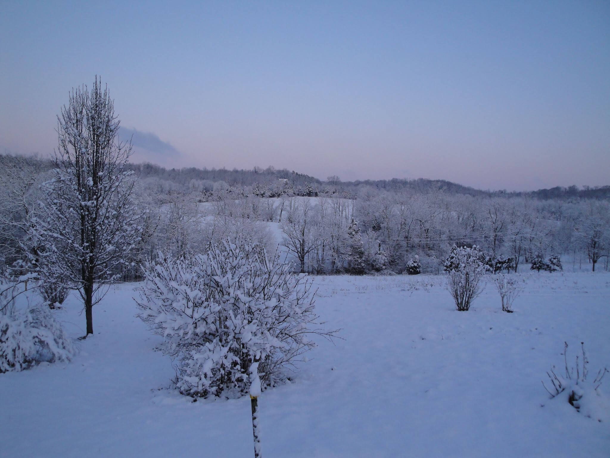 Winter landscape at Blue River Valley Farm